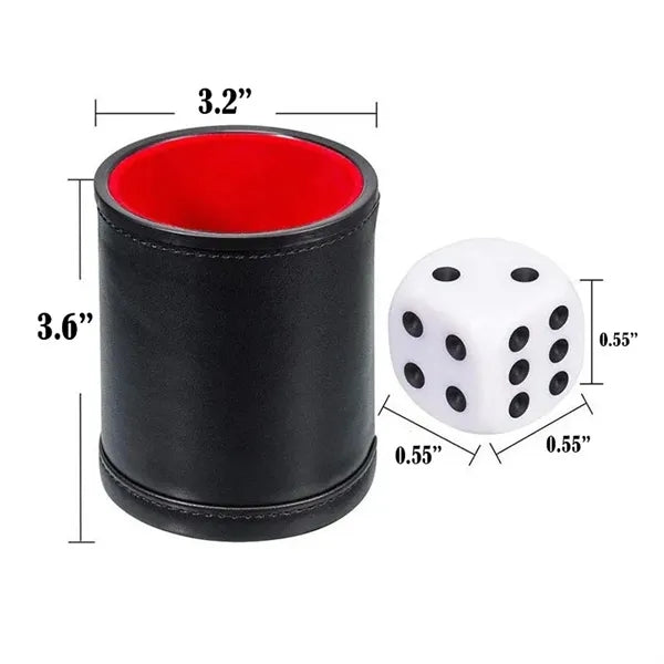 PU Leather Dice Cups Velvet Felt