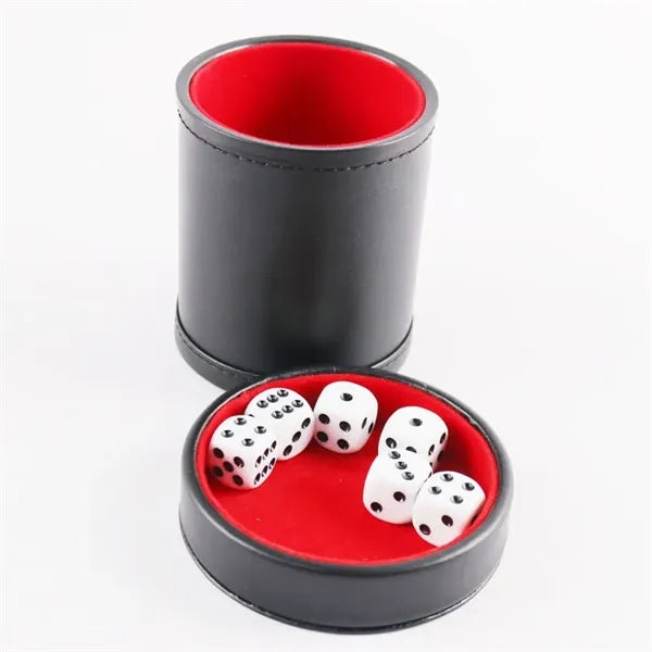 PU Leather Dice Cups Velvet Felt