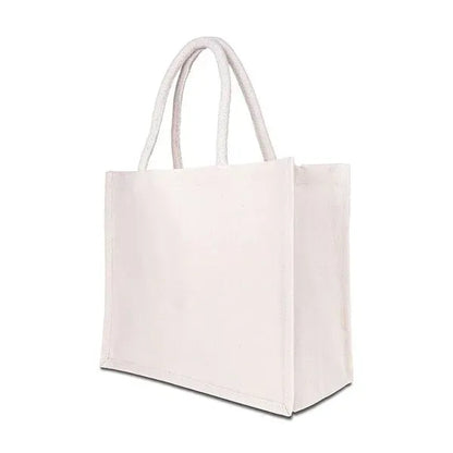 12 " x 14 "Jute Cotton Tote w/ Webbing Handle