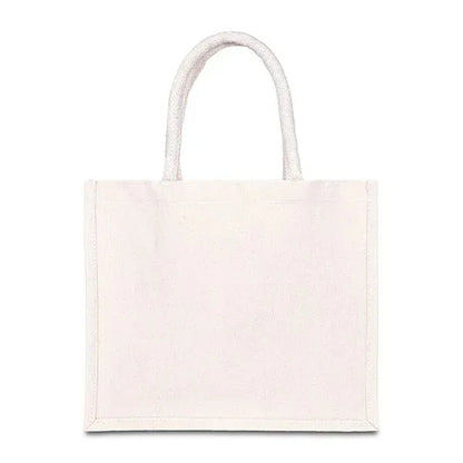 12 " x 14 "Jute Cotton Tote w/ Webbing Handle