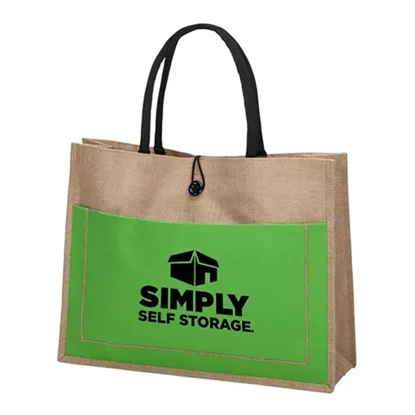 Cotton Stylish Shopping Pocket Jute Tote Bag W/ Gusset