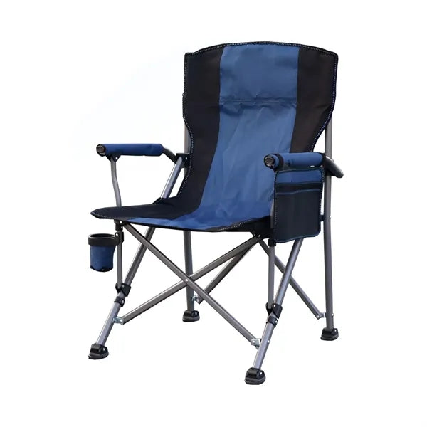 Two-tone Folding Camping Chair W/ Side Pocket Holder