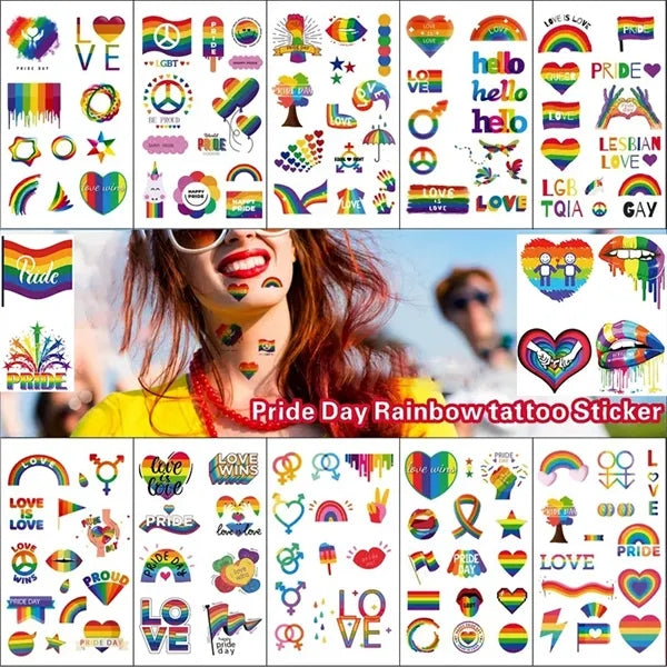 Custom Rainbow Temporary Tattoos For Pride Festivals