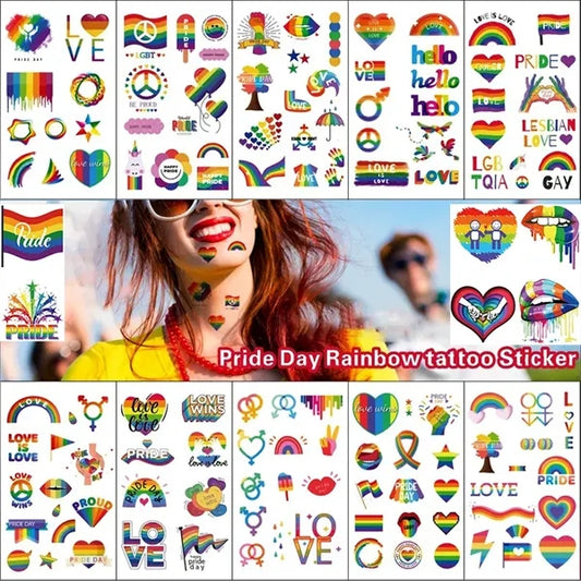 Custom Rainbow Temporary Tattoos For Pride Festivals