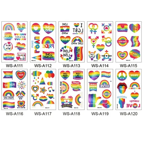 Custom Rainbow Temporary Tattoos For Pride Festivals