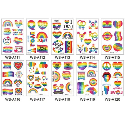 Custom Rainbow Temporary Tattoos For Pride Festivals