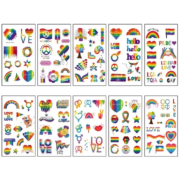 Custom Rainbow Temporary Tattoos For Pride Festivals