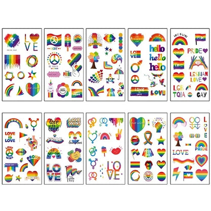 Custom Rainbow Temporary Tattoos For Pride Festivals