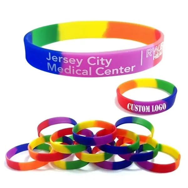 Rainbow Silicone  Bracelets Custom LGBT Pride Wristband