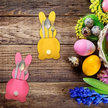 Easter Table Decor Cutlery Utensil Silverware Holder Pouch