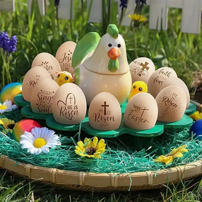 Child Customizable Easter Decorative Wooden DIY Sand Eggs