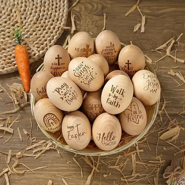 Child Customizable Easter Decorative Wooden DIY Sand Eggs