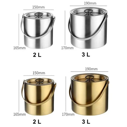 Mini Portable Double Wall Ice Bucket With Tong