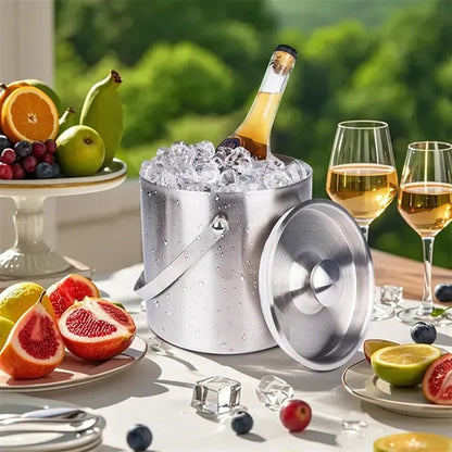 Mini Portable Double Wall Ice Bucket With Tong