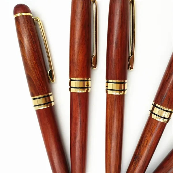 Natural Wood Ballpoint Pen Case Set