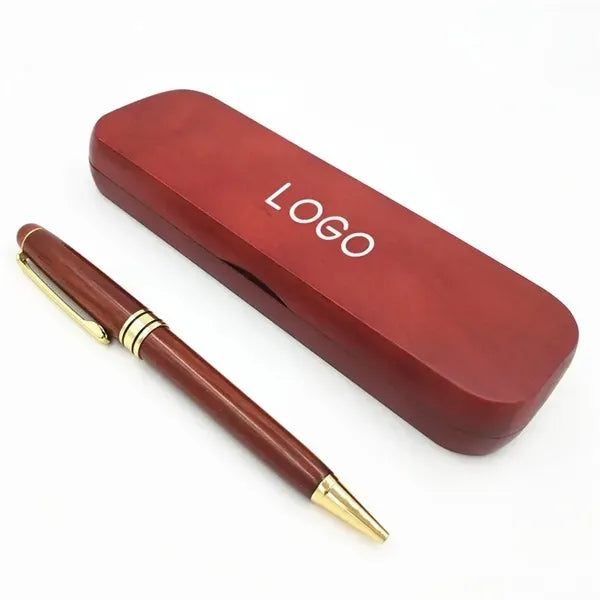 Natural Wood Ballpoint Pen Case Set