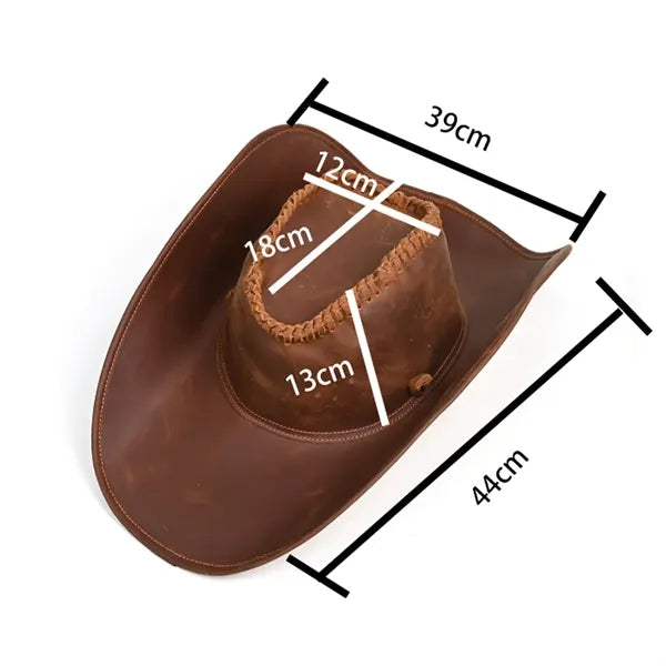 Vintage Leather Western Cowboy Hat