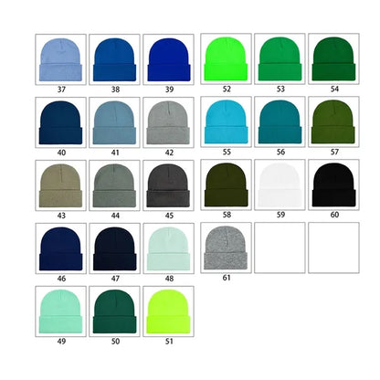 Knit Beanie Hat with 60 Color Options