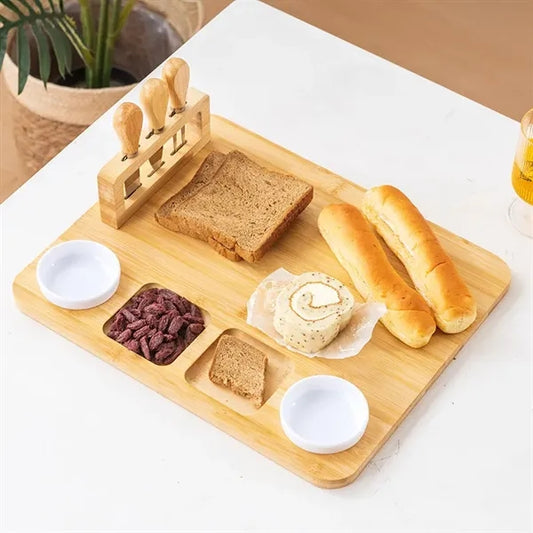 Eco-Friendly Bamboo Cheese Board Knife Set