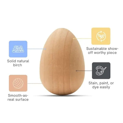 High Quality Easter Decoration Child DIY Wooden Craft Eggs