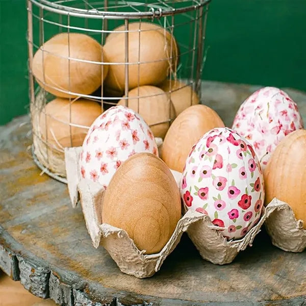 High Quality Easter Decoration Child DIY Wooden Craft Eggs