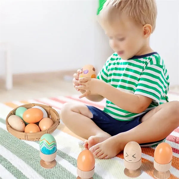 High Quality Easter Decoration Child DIY Wooden Craft Eggs