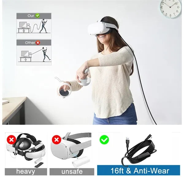 16ft VR Link Cable with Fast Charging and indicator light