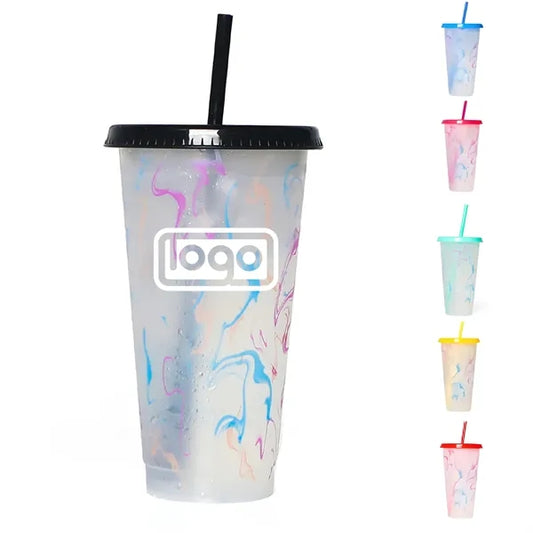 24oz PP full Color Printing Tumbler Color-changing Cup