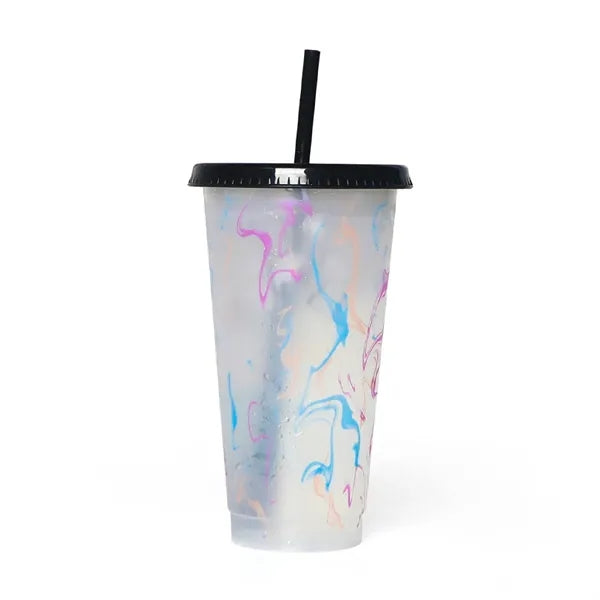 24oz PP full Color Printing Tumbler Color-changing Cup