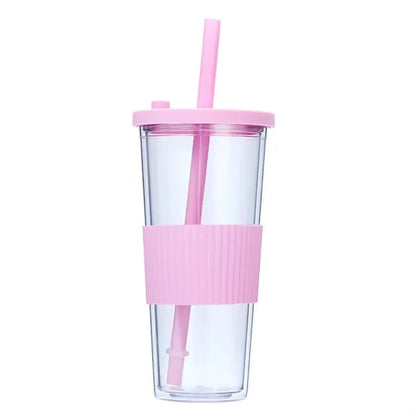 24 Ounce Plastic Cup With Straw