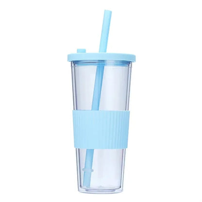 24 Ounce Plastic Cup With Straw