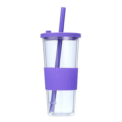24 Ounce Plastic Cup With Straw