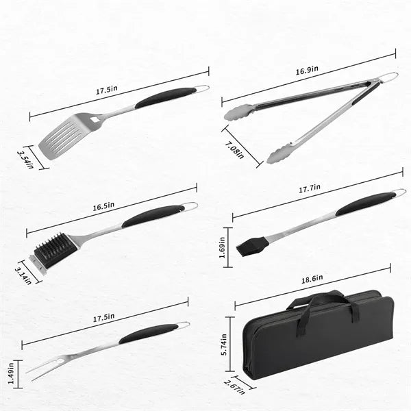 Outdoor Stainless Steel BBQ Tool Set W/ Canvas Bag