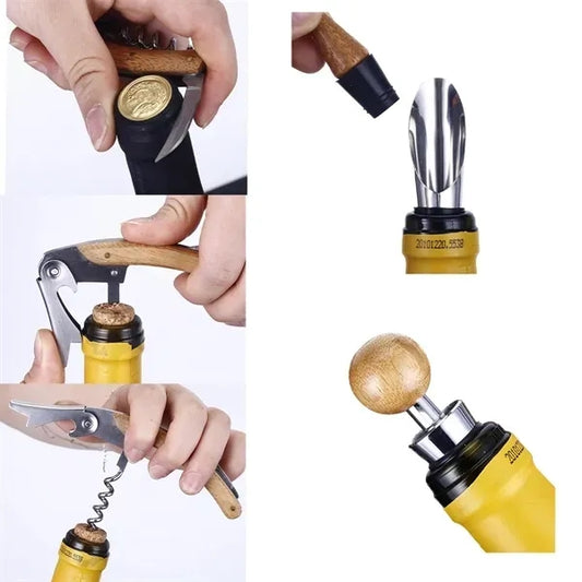 4 Piece Wine Kit With Bamboo box