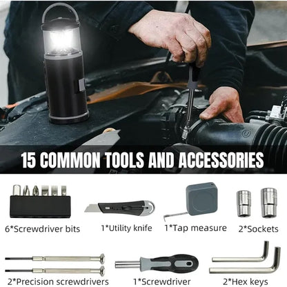 15 in 1 Auto Emergency Lantern and Tool Kit