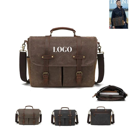 14" Waterproof Waxed Canvas Camera Messenger Shoulder Bag
