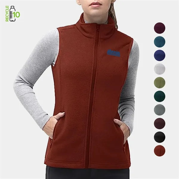 Women's Recycled Full Zip Fleece Vest W/ Wrinkle Resistance
