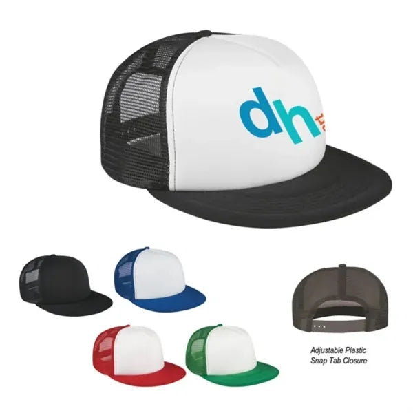 Two-Color Printable Flat Bill Trucker Cap