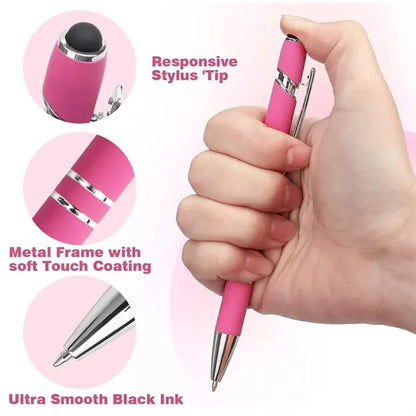 Retractable Ballpoint Pen with Stylus tip