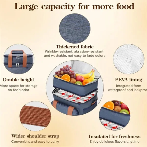 Double-Layer Insulated Lunch Bag