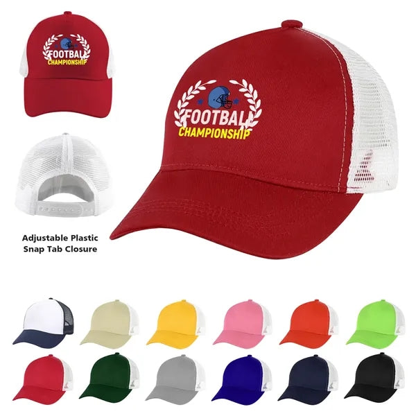 5 Panel Structured Trucker Cap W/Snapback
