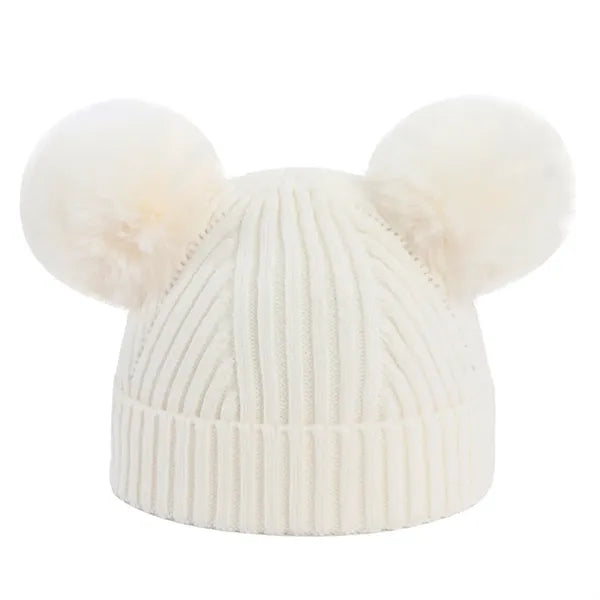 Kids' Double Pom-Pom Knit Hat