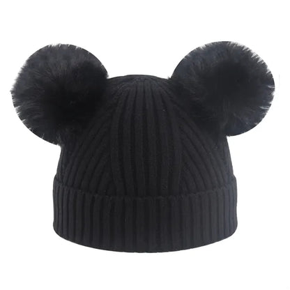 Kids' Double Pom-Pom Knit Hat