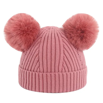 Kids' Double Pom-Pom Knit Hat