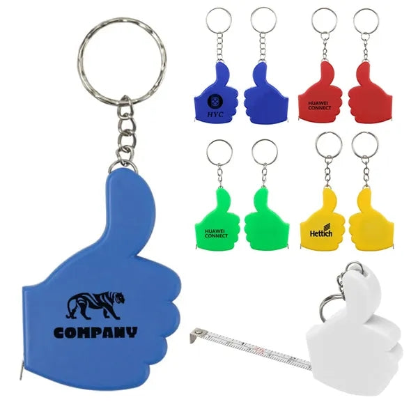 Thumbs Up Tape Measure Key Chain