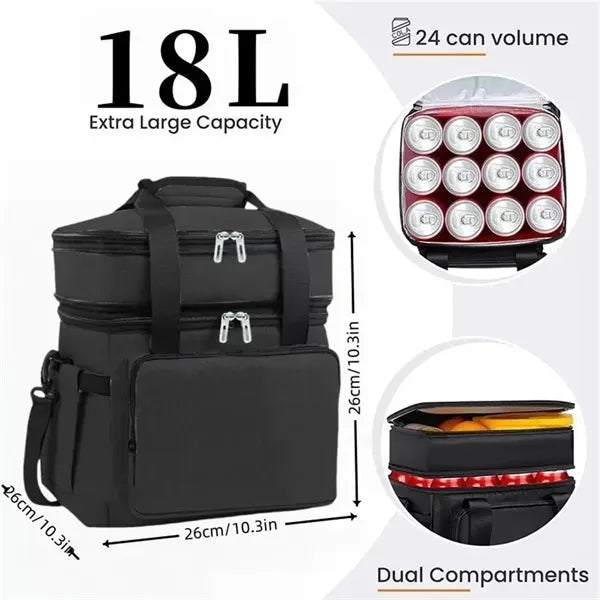 Double Layer Insulated Cooler Bag
