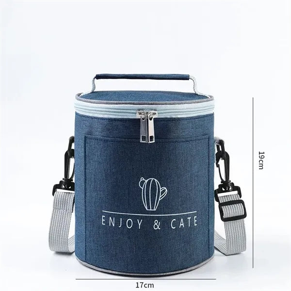 Oxford cloth round insulated cooler bag
