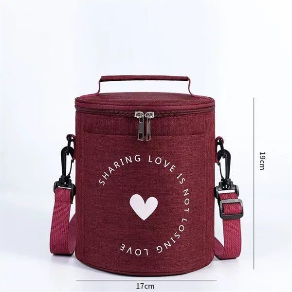 Oxford cloth round insulated cooler bag