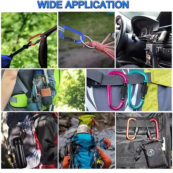 D-Clip Durable Locking Carabiner Keychain Clip