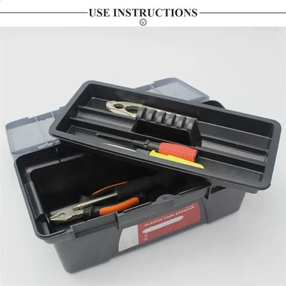 Double-Layer Tool Storage Box Organizer with Handle